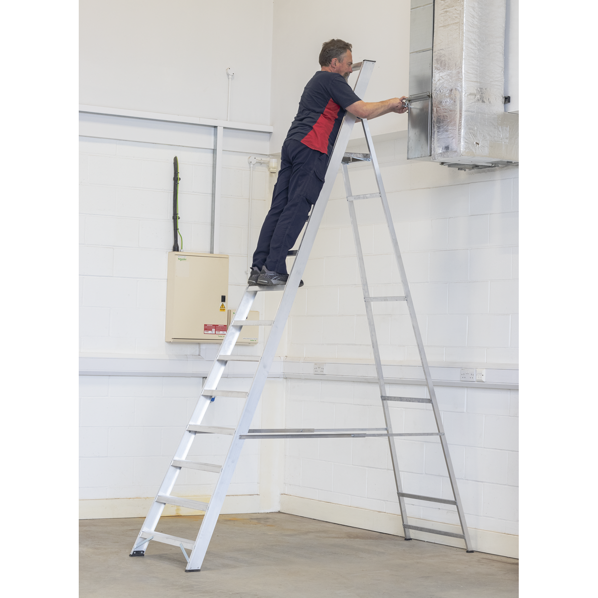 Industrial Step Ladder 12-Tread Aluminium - BS EN 131