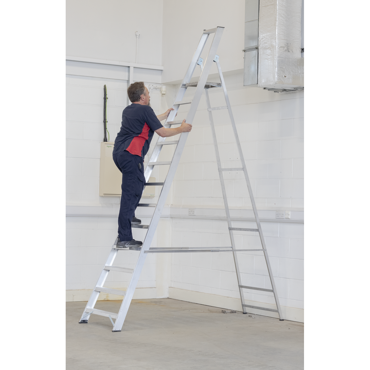 Industrial Step Ladder 12-Tread Aluminium - BS EN 131