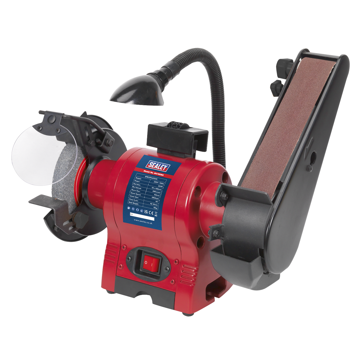 150mm Bench Grinder with 50mm Belt Sander & Worklight 250W/230V