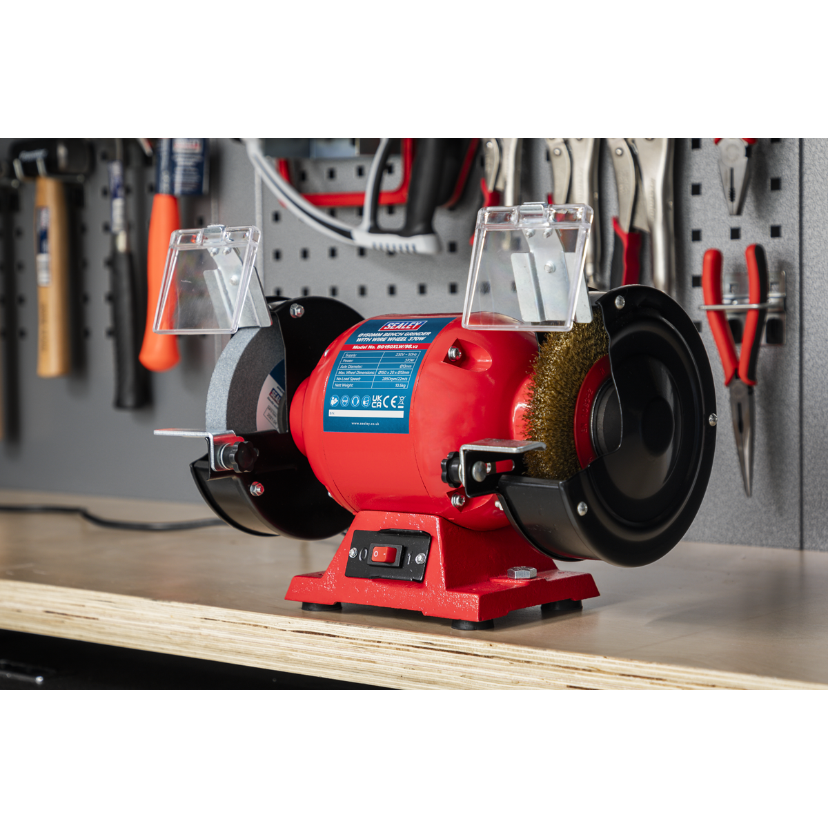 150mm Bench Grinder with Wire Wheel 370W/230V