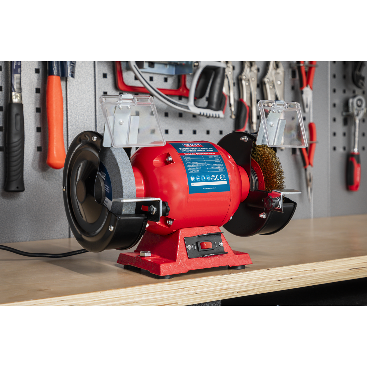 150mm Bench Grinder with Wire Wheel 370W/230V