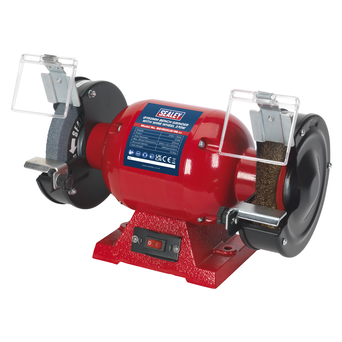 150mm Bench Grinder with Wire Wheel 370W/230V
