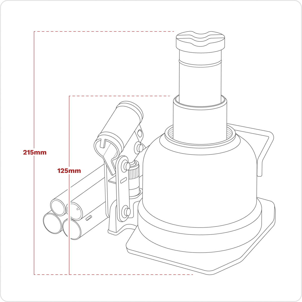 Low Profile Telescopic Bottle Jack 10 Tonne