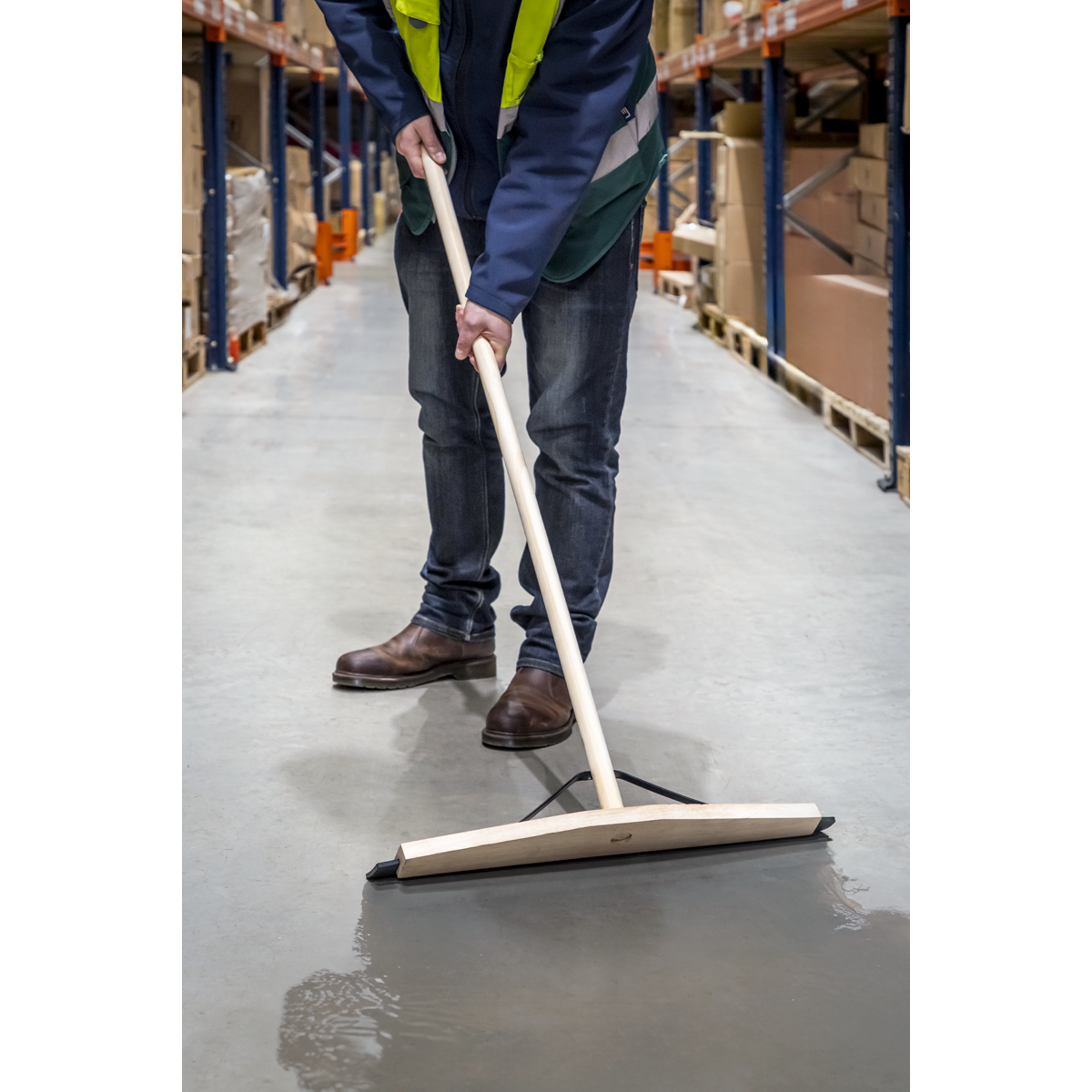 Rubber Floor Squeegee with Wooden Handle 24"(600mm)