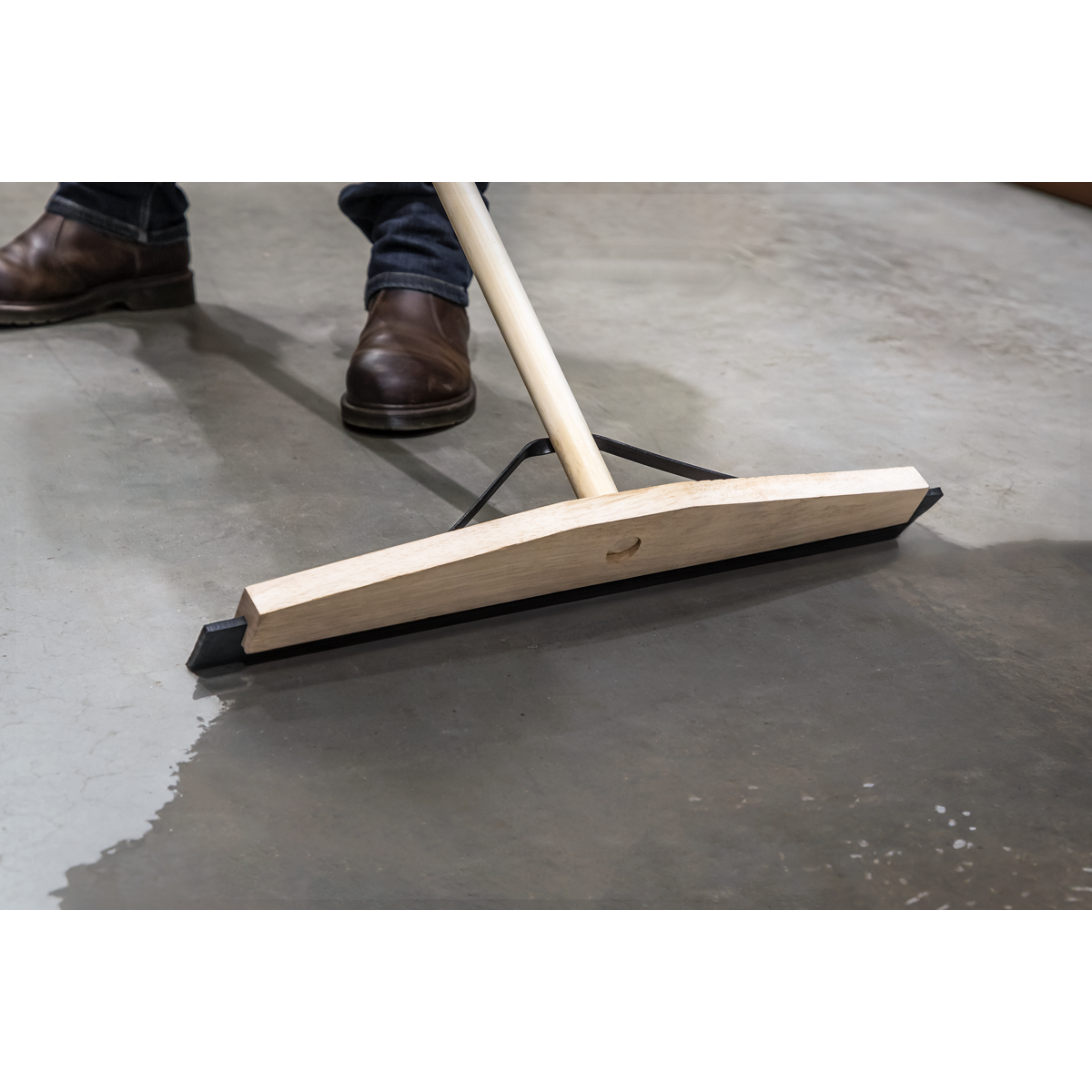 Rubber Floor Squeegee with Wooden Handle 24"(600mm)