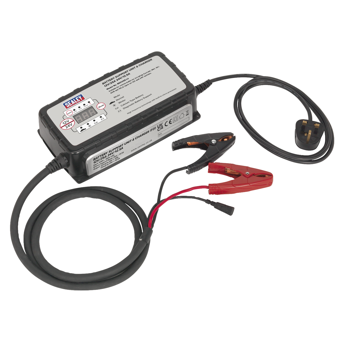 12V-25A/24V-12.5A Battery Support Unit & Charger