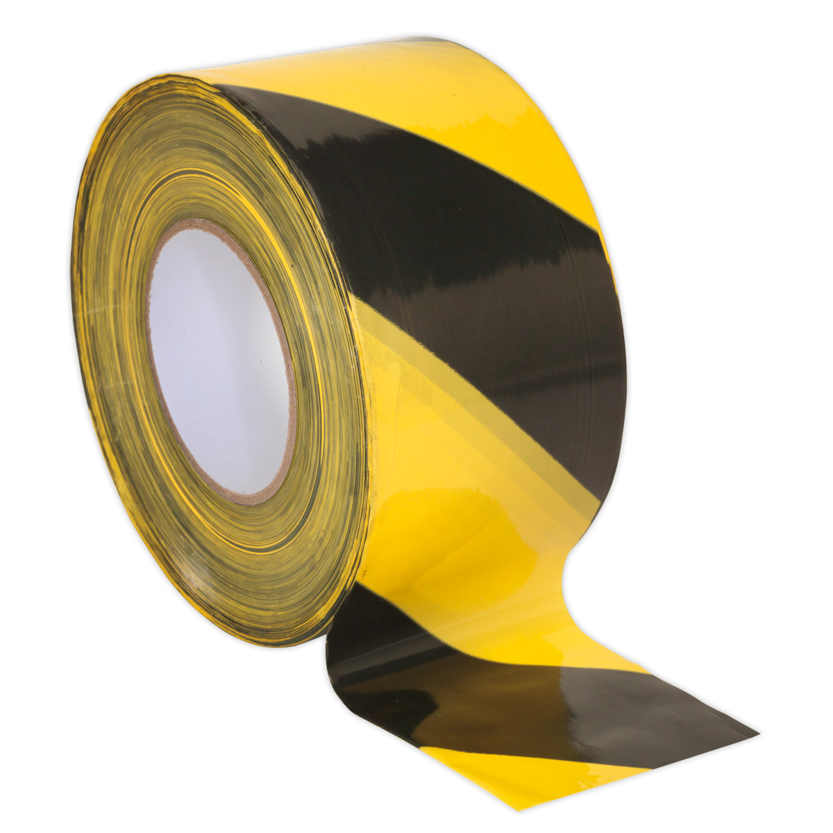 Non-Adhesive Hazard Warning Barrier Tape 80mm x 100m - Black/Yellow