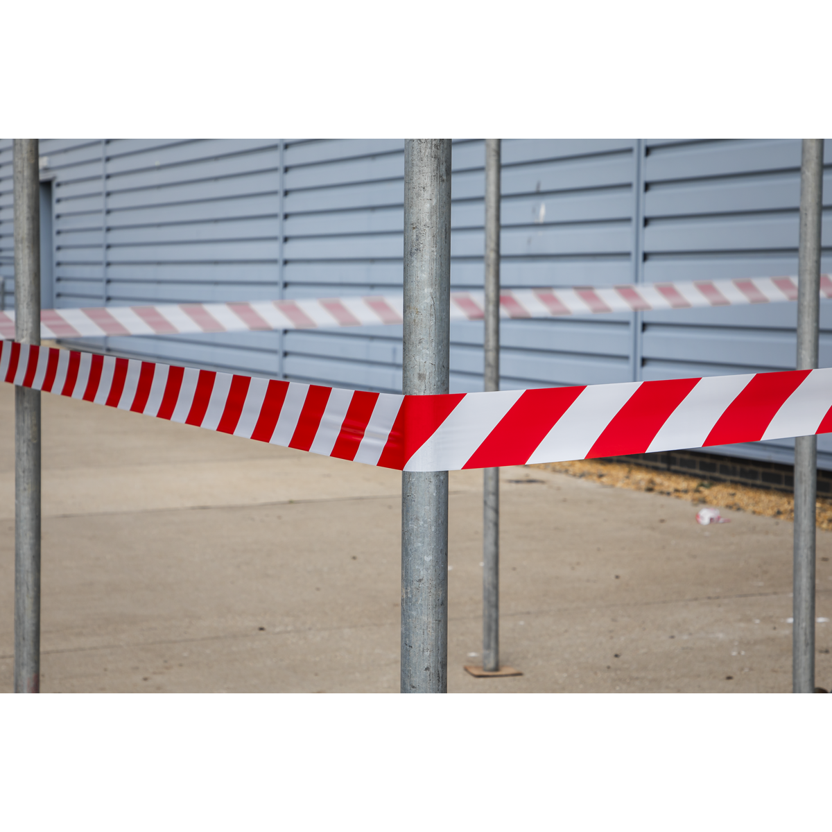 Non-Adhesive Hazard Warning Barrier Tape 80mm x 100m - Red/White