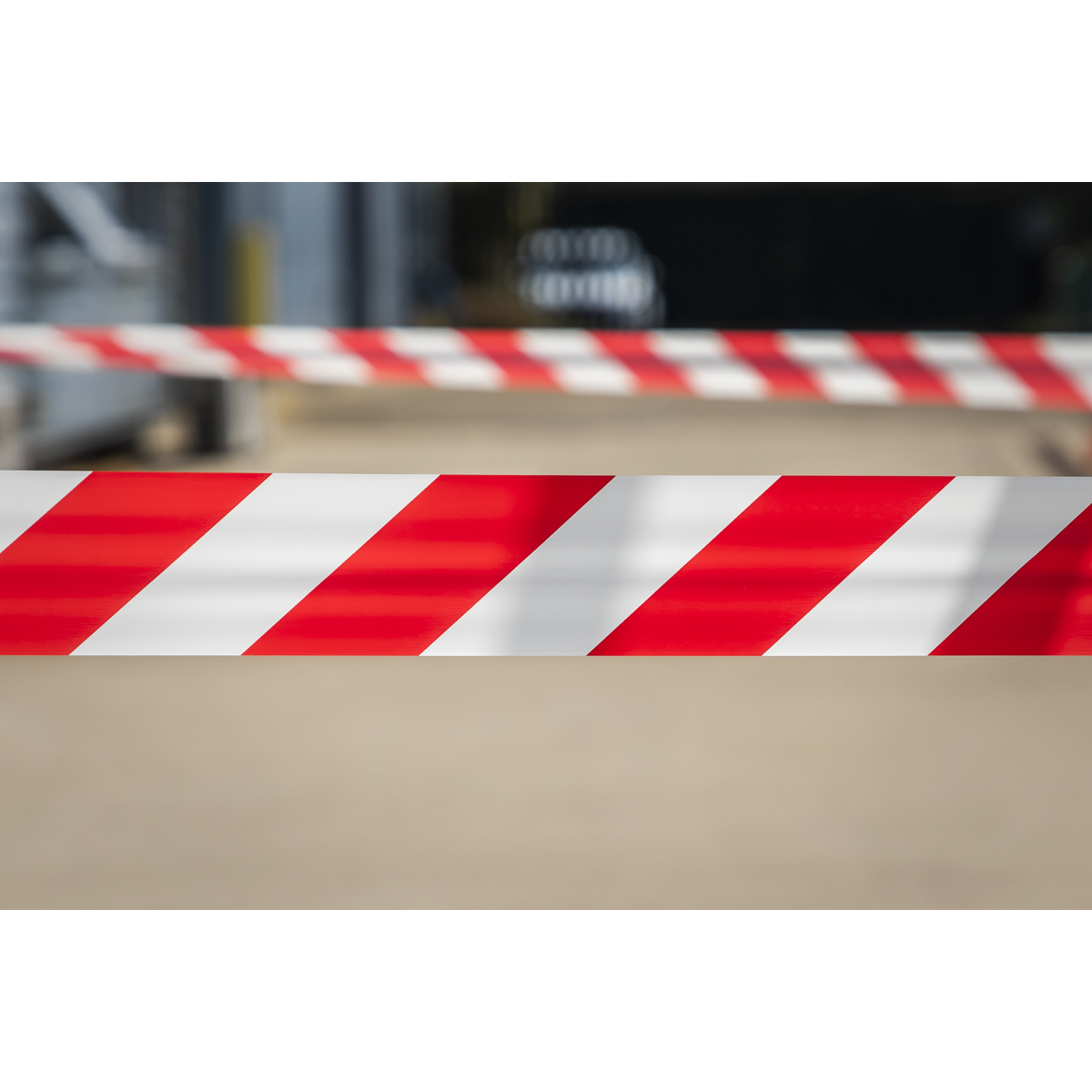 Non-Adhesive Hazard Warning Barrier Tape 80mm x 100m - Red/White