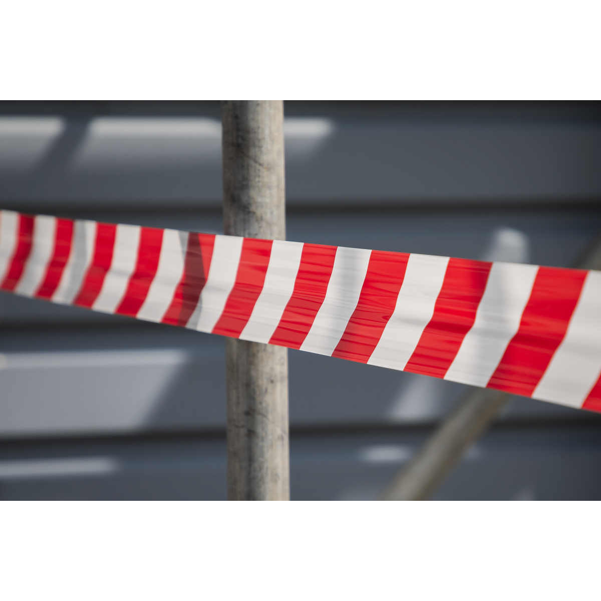 Non-Adhesive Hazard Warning Barrier Tape 80mm x 100m - Red/White