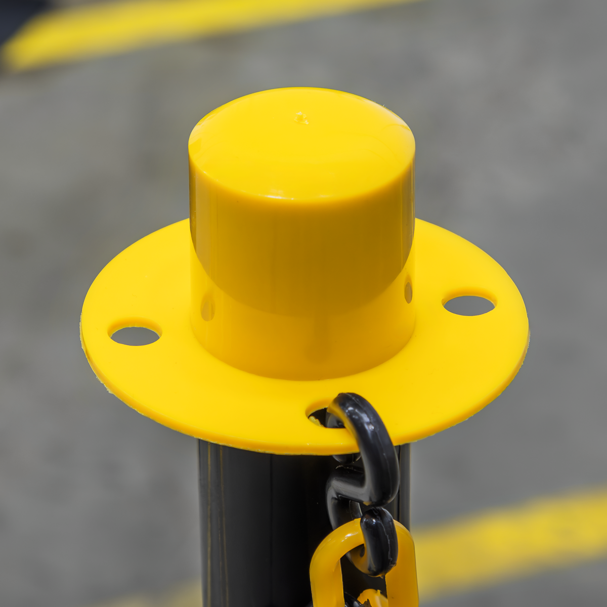 Post with Base - Black/Yellow