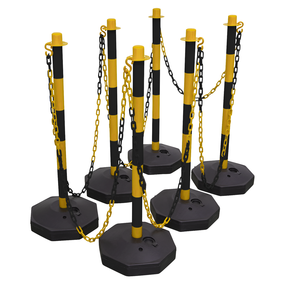 Post & Chain Kit 25m - Black/Yellow