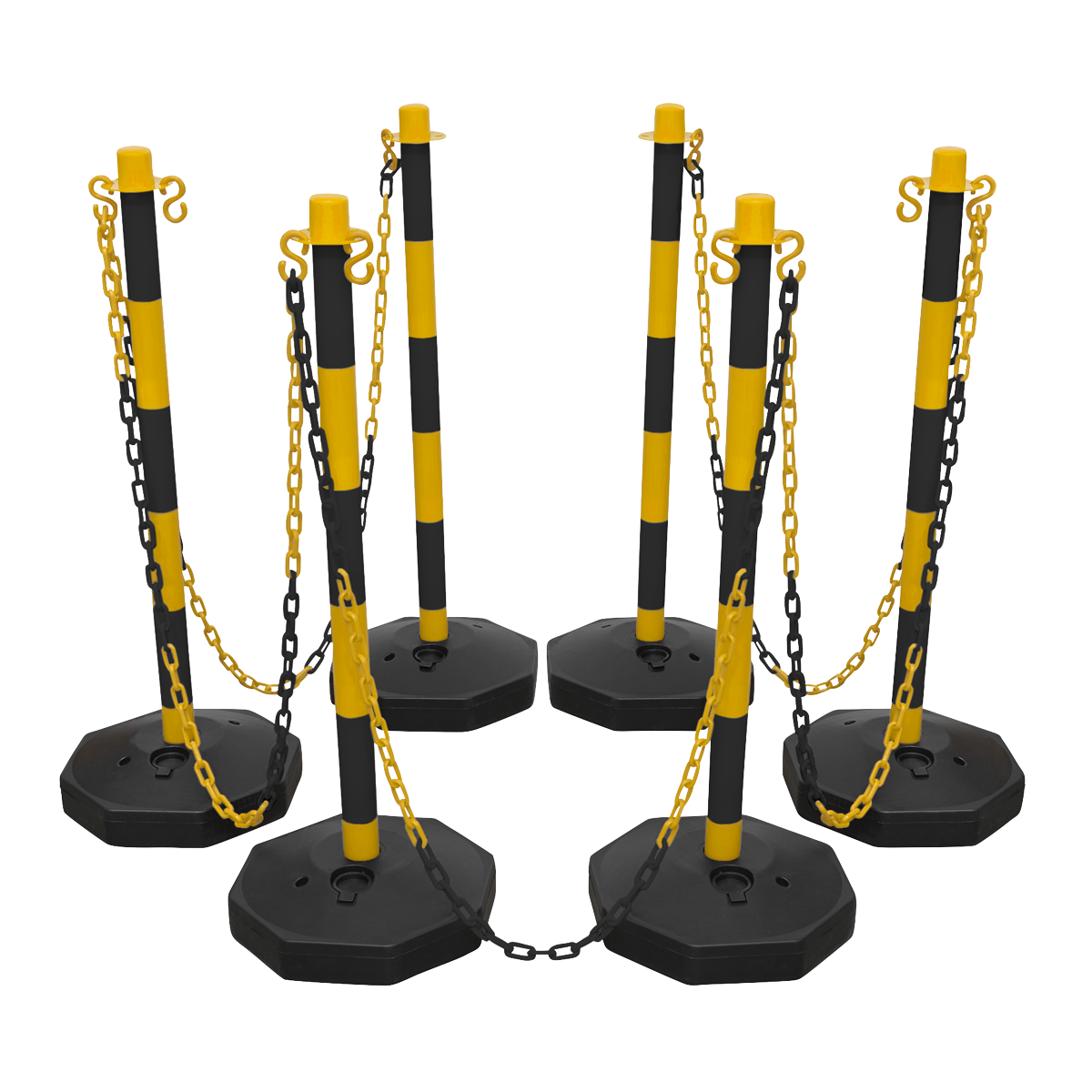 Post & Chain Kit 25m - Black/Yellow