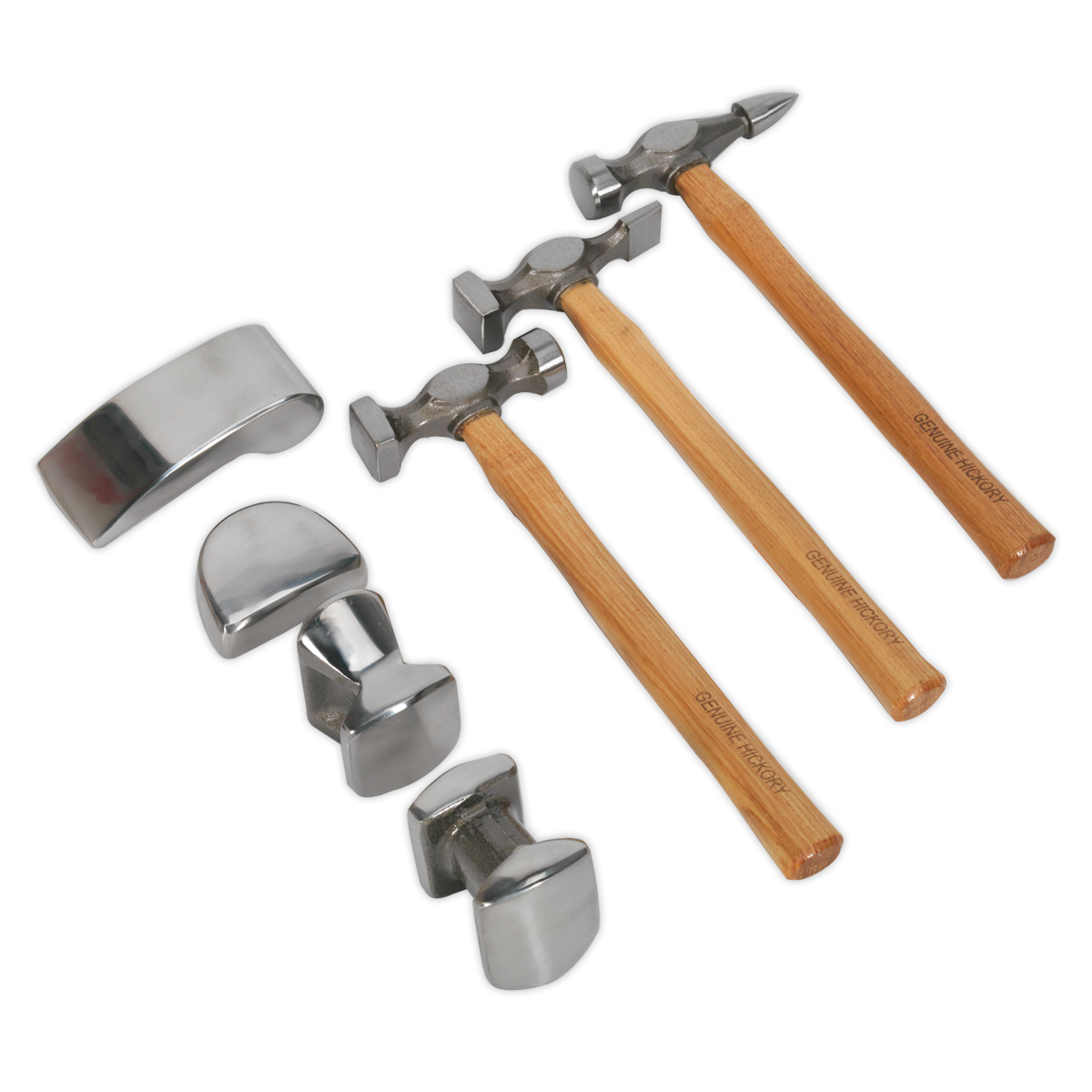 Drop-Forged Panel Beating Set with Hickory Shafts 7pc
