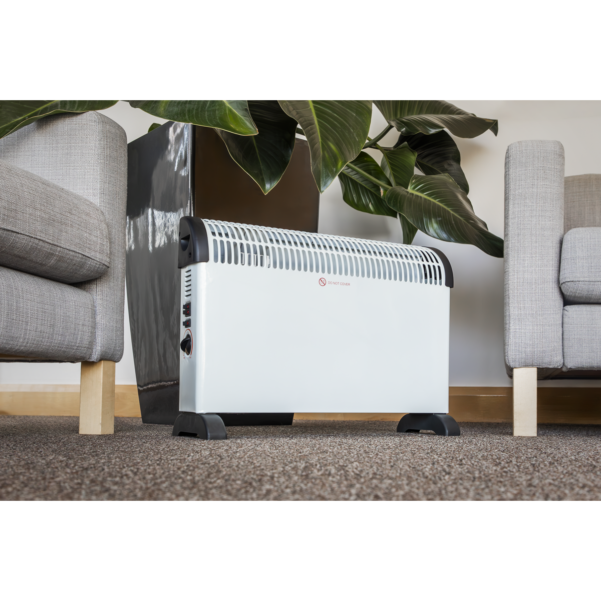 Convector Heater with 3 Heat Settings Thermostat & Turbo Fan 2000W