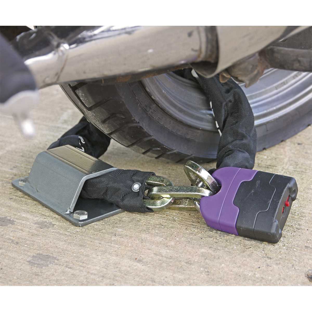 Motorcycle Ground Anchor with 4 Security Bolts