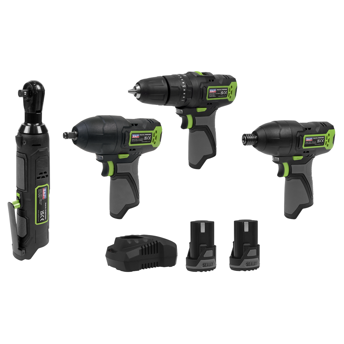 4 x SV10.8 Series Cordless Combo Kit 10.8V - 2 Batteries & Euro Plug