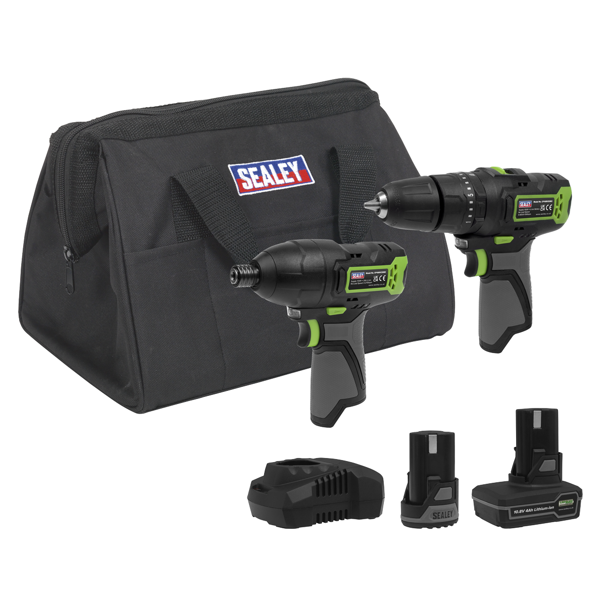2 x SV10.8 Series Cordless Combi Drill & Impact Driver Kit 10.8V - 2 Batteries