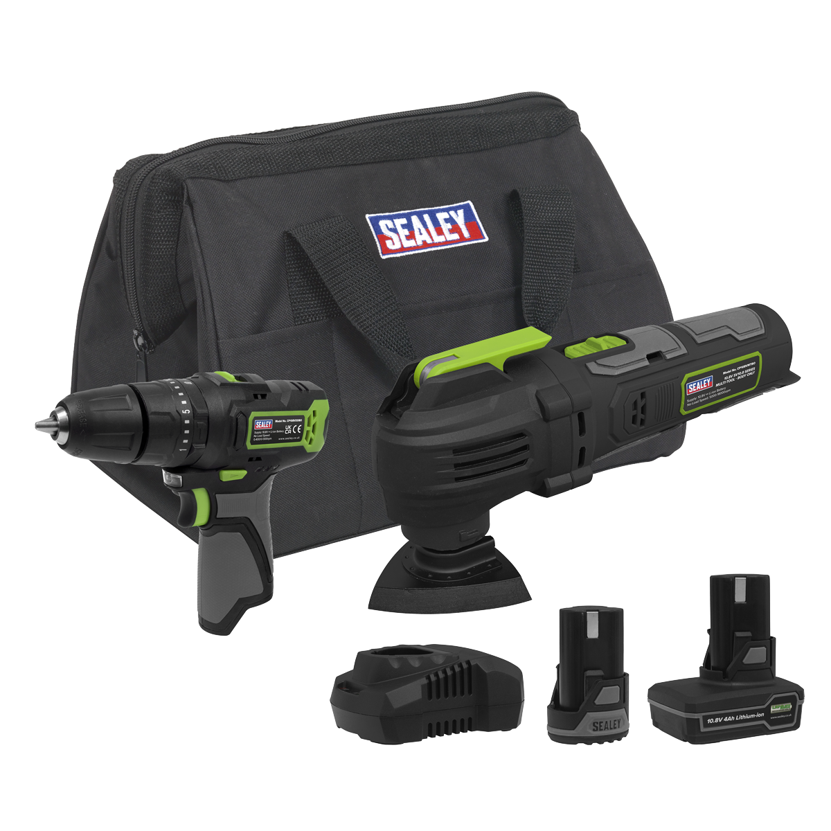 2 x SV10.8 Series Cordless Combi Drill & Multi-Tool Kit 10.8V - 2 Batteries