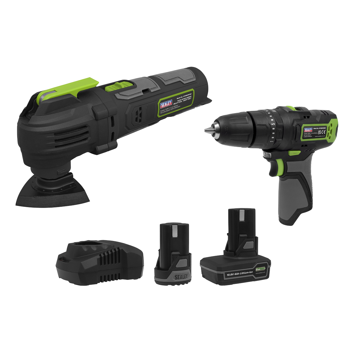 2 x SV10.8 Series Cordless Combi Drill & Multi-Tool Kit 10.8V - 2 Batteries