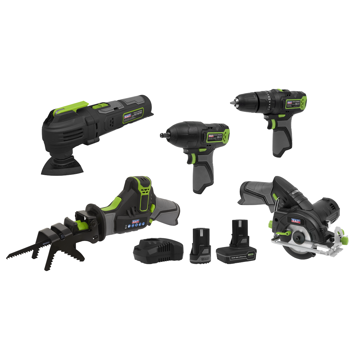 5 x SV10.8 Series Cordless Combo Kit 10.8V - 2 Batteries & Euro Plug