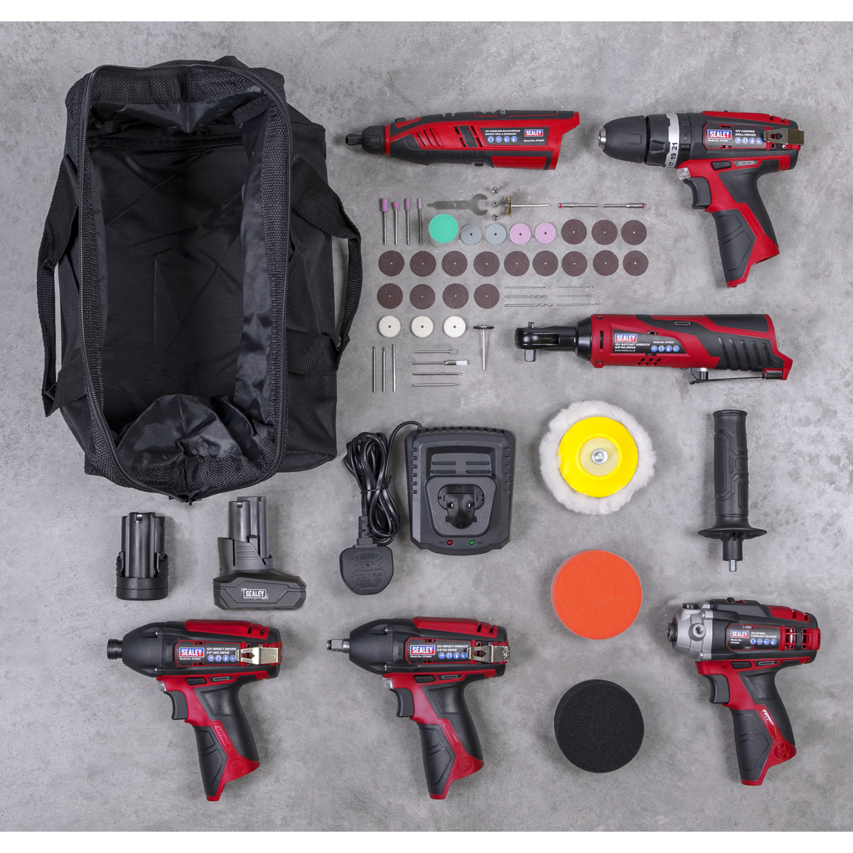 6 x SV12 Series Cordless Power Tool Combo Kit 12V - 2 Batteries