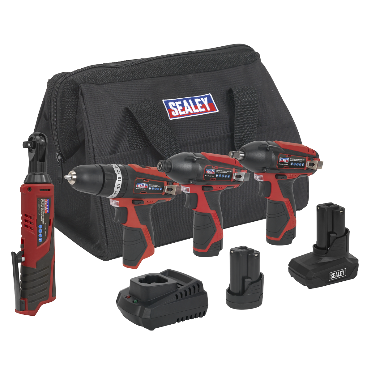 4 x SV12 Series Cordless Power Tool Combo Kit 12V - 2 Batteries