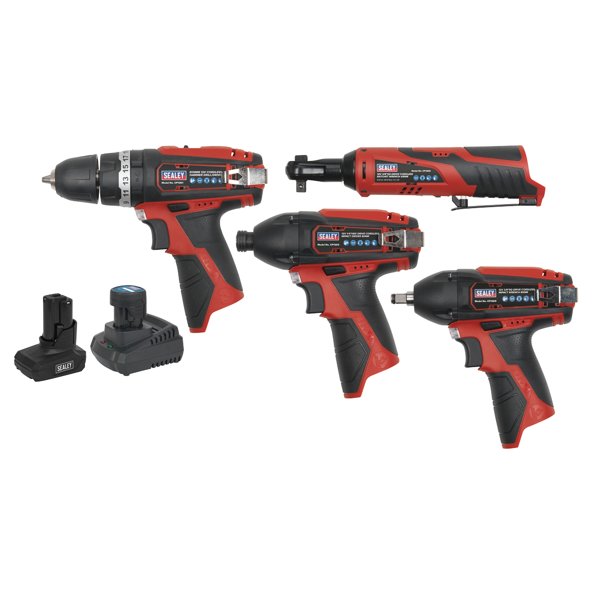 4 x SV12 Series Cordless Power Tool Combo Kit 12V - 2 Batteries