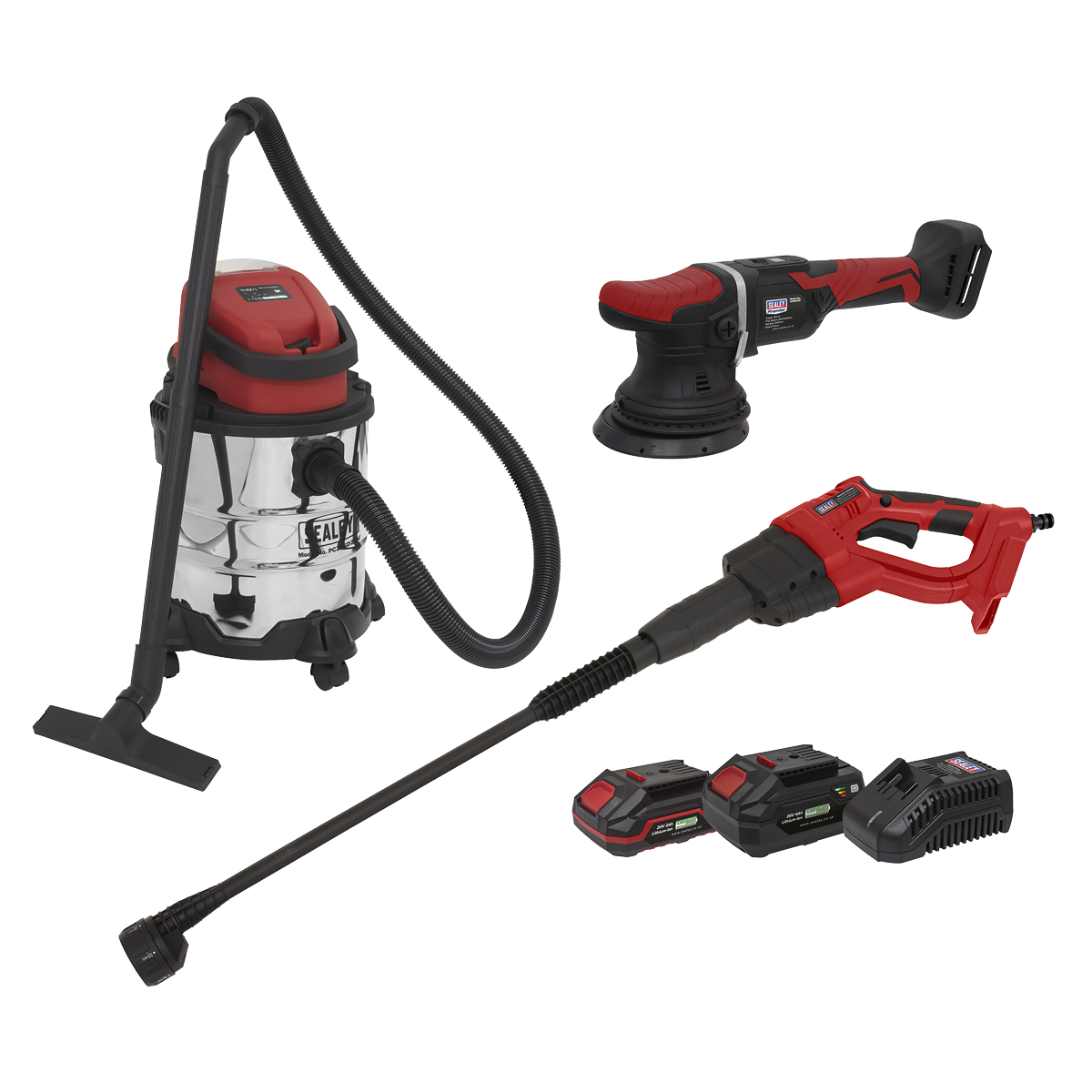 3 x SV20 Series Cordless Car Valeting Combo Kit 20V - 2 Batteries