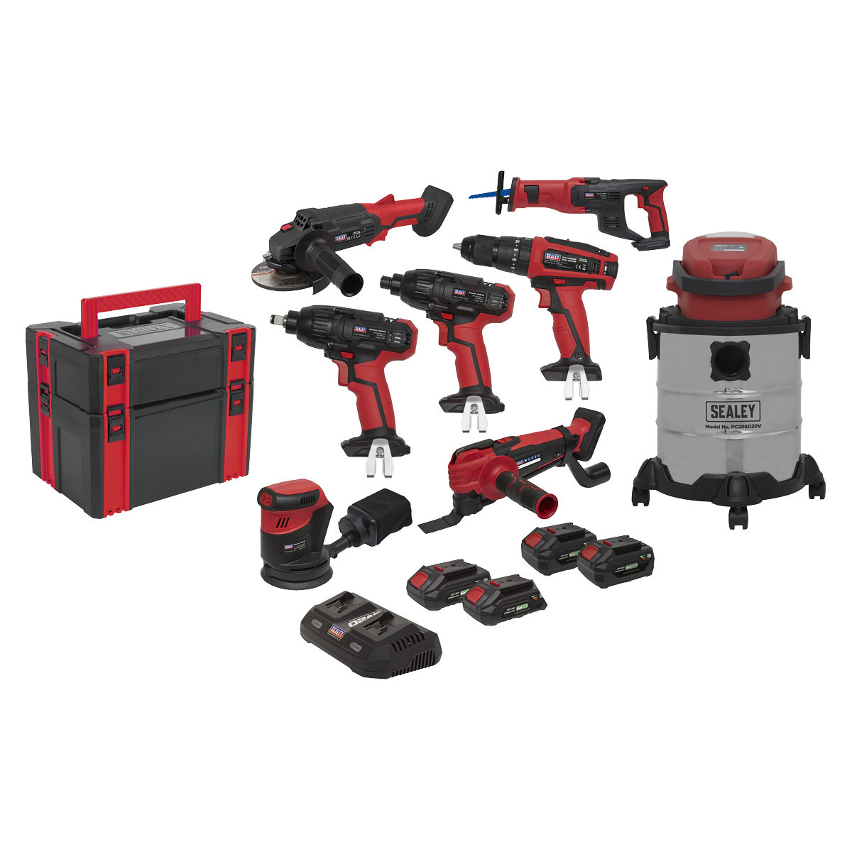 8 x SV20 Series Cordless Tool Combo Kit 20V - 4 Batteries