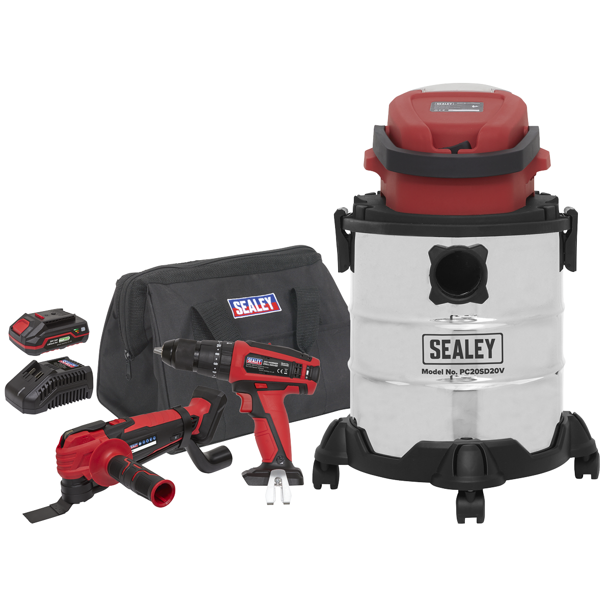 3 x SV20 Series Tool Vac Combo Kit 20V 2Ah - 2 Batteries