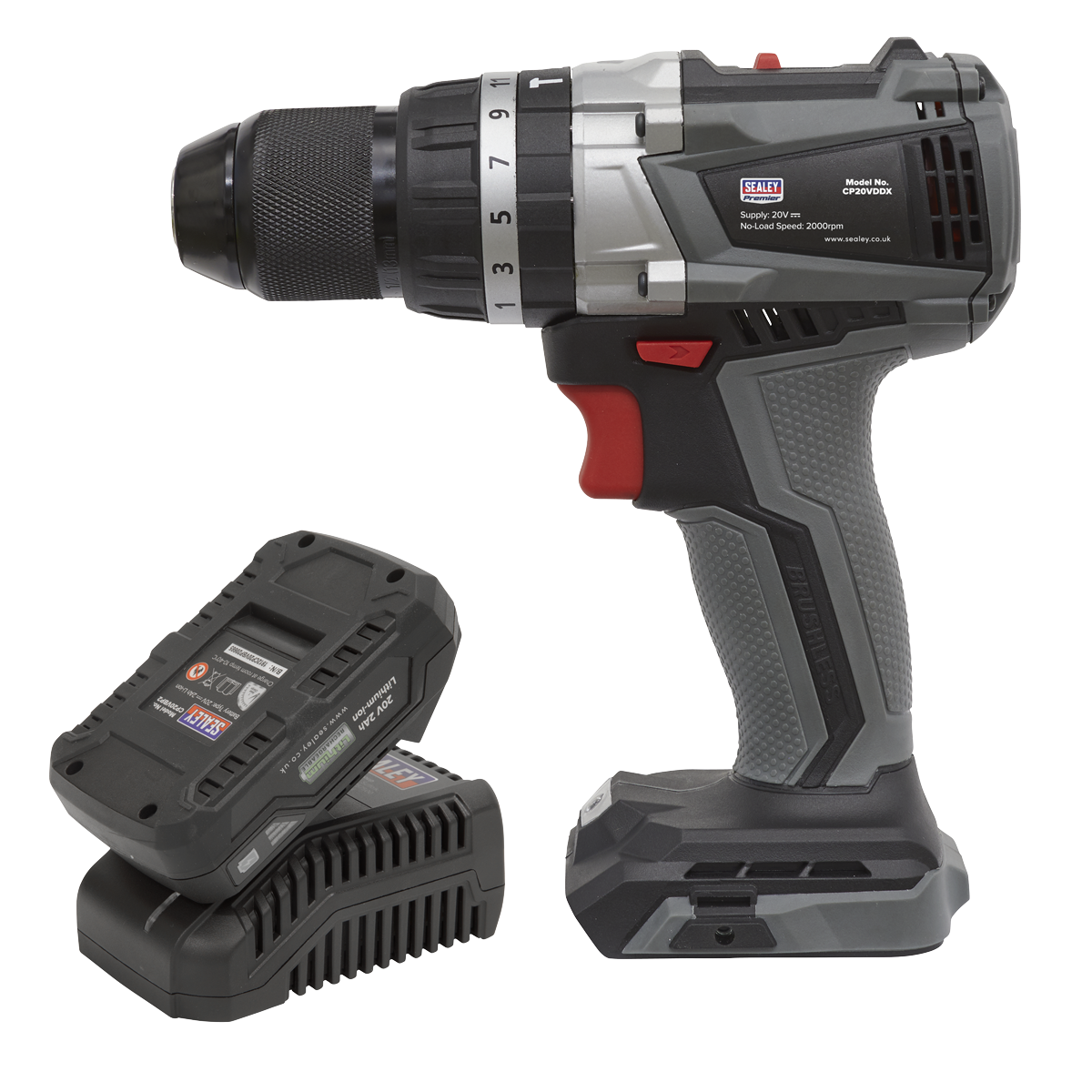 Premier SV20 Series 13mm Brushless Cordless Combi Drill Kit 20V 2Ah