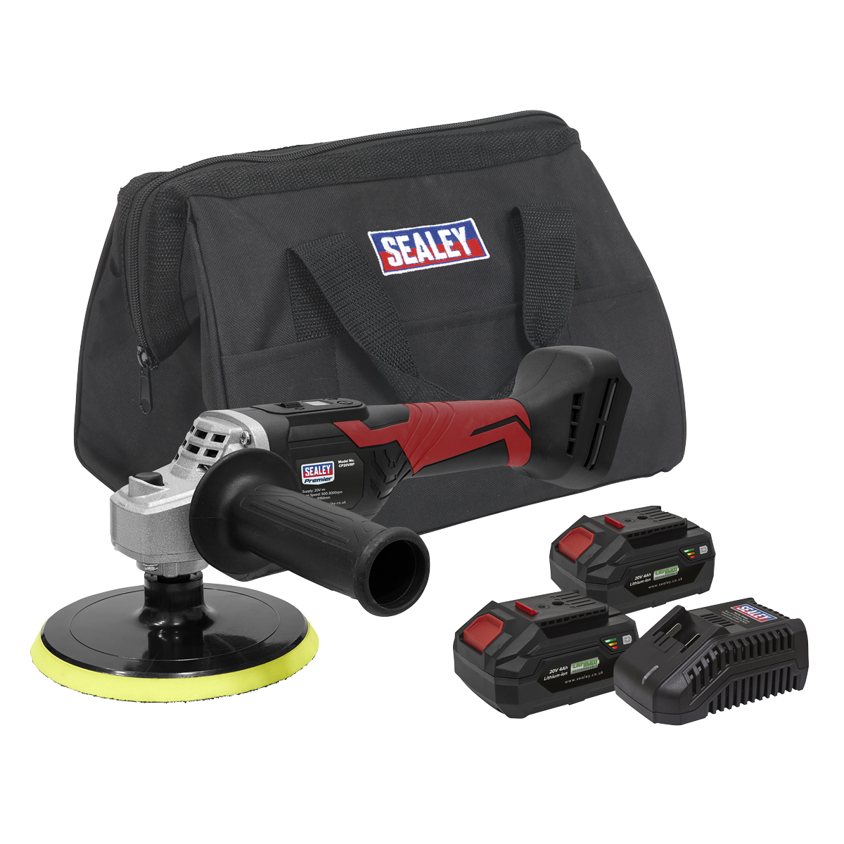 Premier SV20 Series 150mm Cordless Rotary Polisher 20V 4Ah - 2 Batteries
