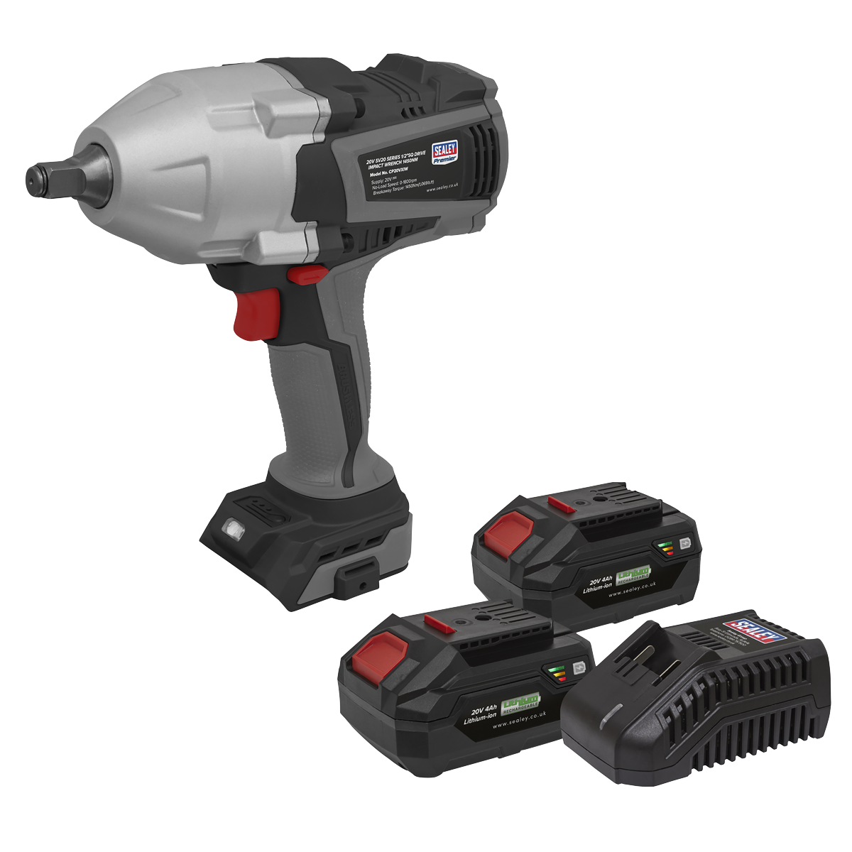 Premier SV20 Series Cordless Impact Wrench Kit 20V 4Ah - 2 Batteries