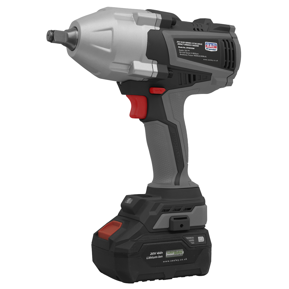 Premier SV20 Series 1/2"Sq Drive Brushless Cordless Impact Wrench 20V - Body Only