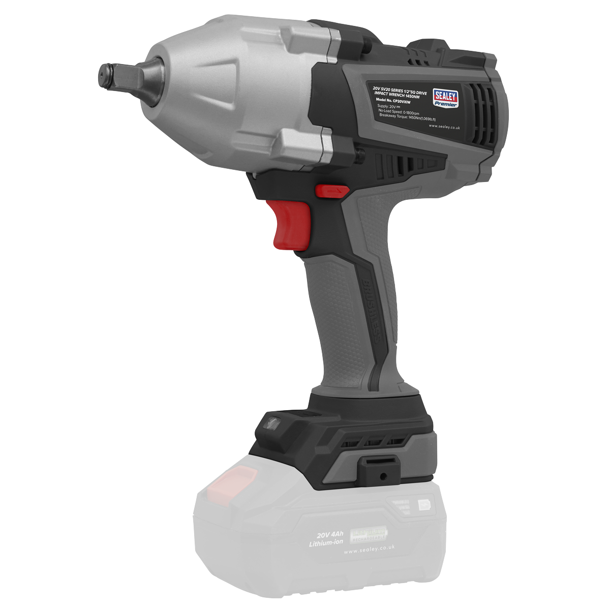 Premier SV20 Series 1/2"Sq Drive Brushless Cordless Impact Wrench 20V - Body Only