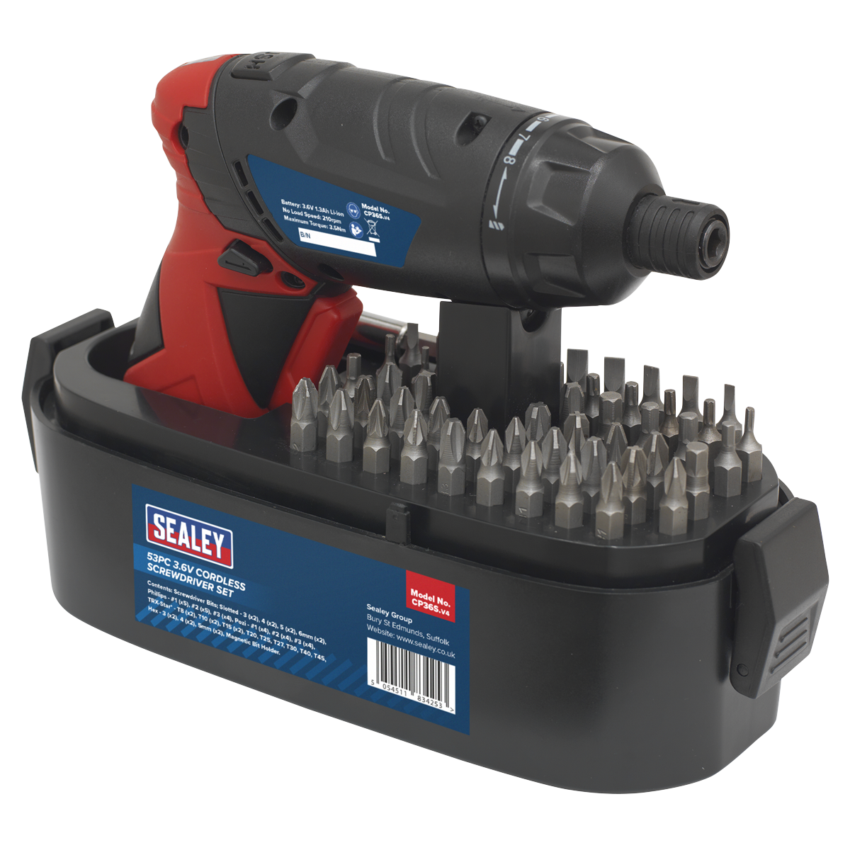 Cordless Screwdriver Set 3.6V 53pc
