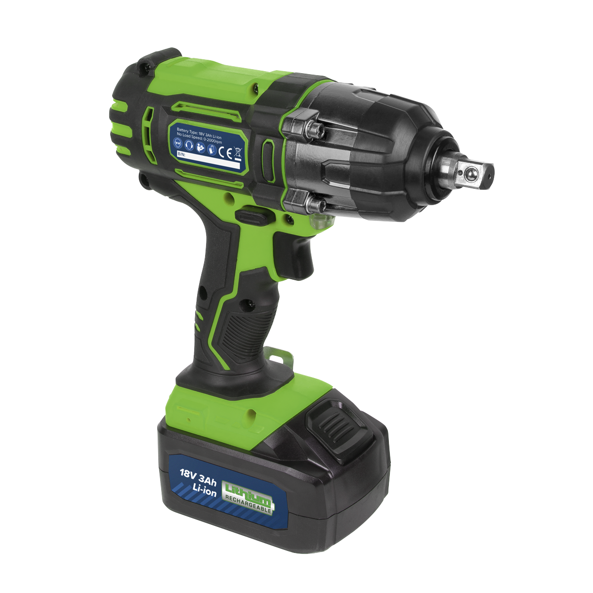 1/2"Sq Drive Hi-Vis Cordless Impact Wrench 18V 3Ah