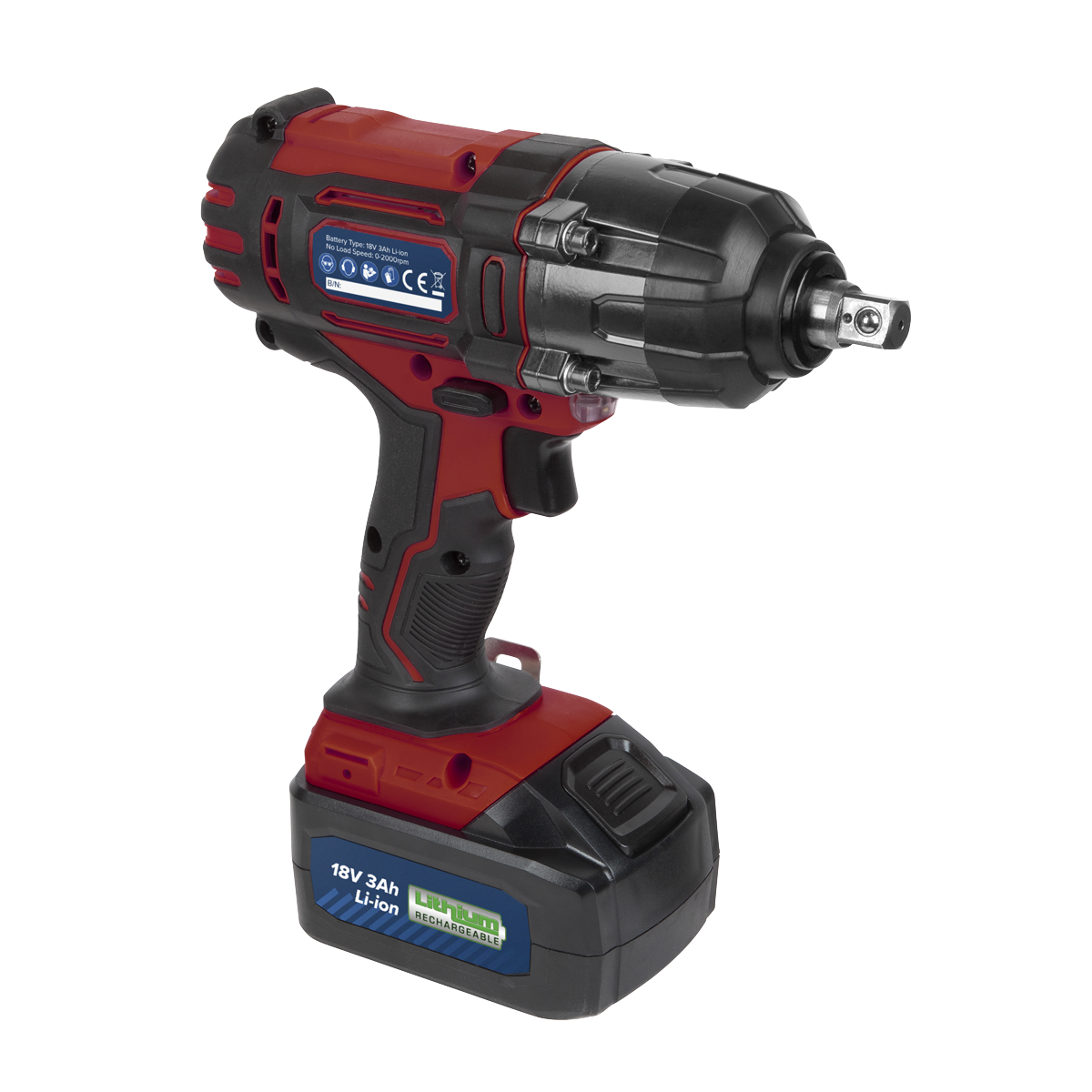 1/2"Sq Drive Cordless Impact Wrench 18V 3Ah