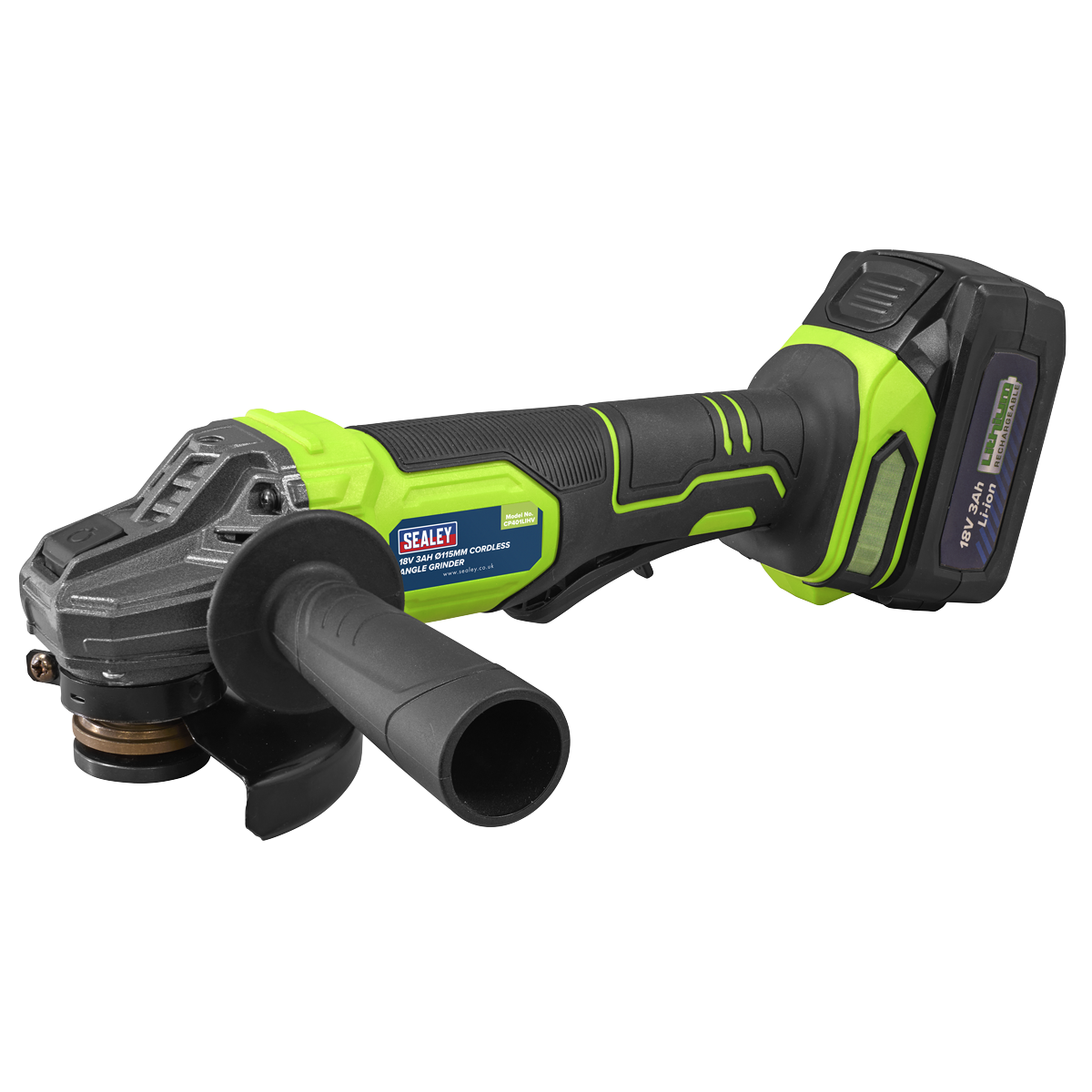 18V 3Ah 115mm Cordless Angle Grinder - Green