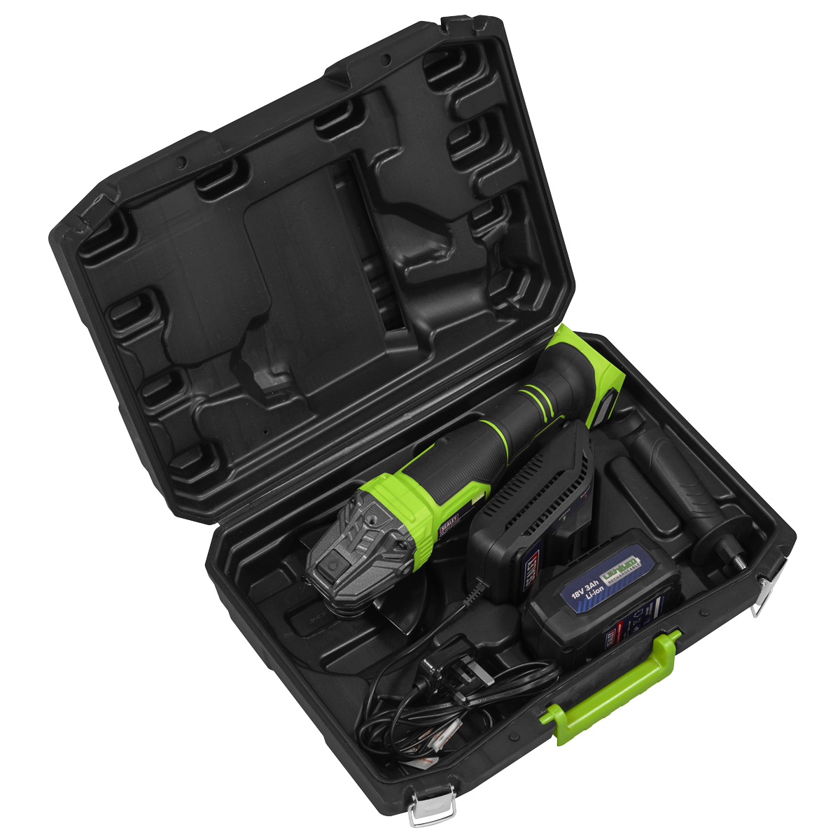 18V 3Ah 115mm Cordless Angle Grinder - Green
