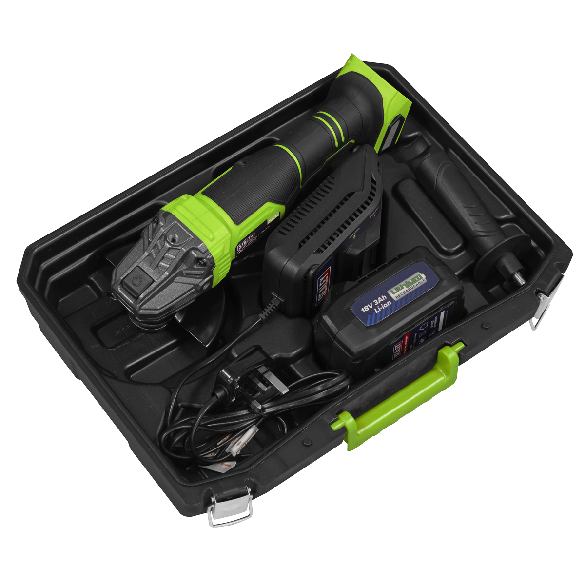 18V 3Ah 115mm Cordless Angle Grinder - Green
