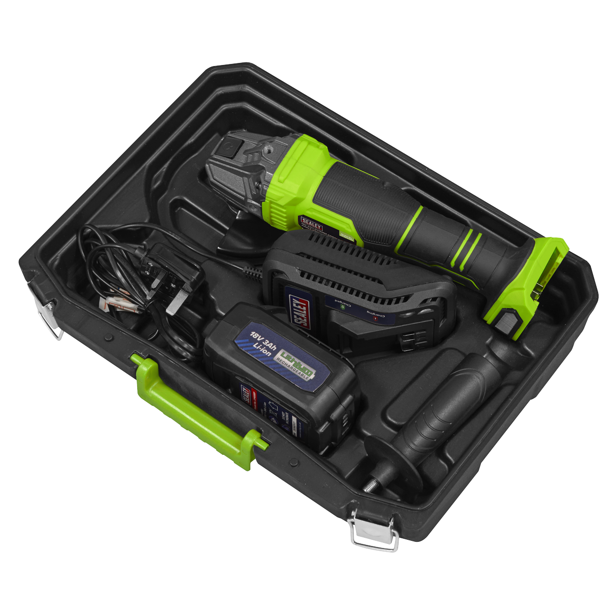 18V 3Ah 115mm Cordless Angle Grinder - Green