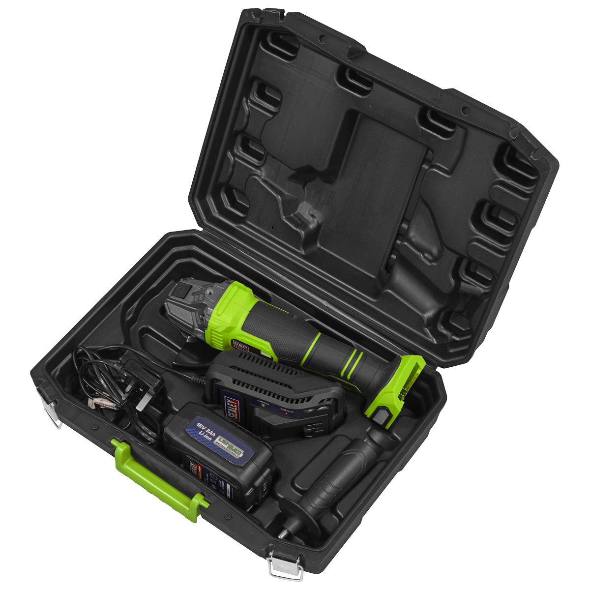 18V 3Ah 115mm Cordless Angle Grinder - Green