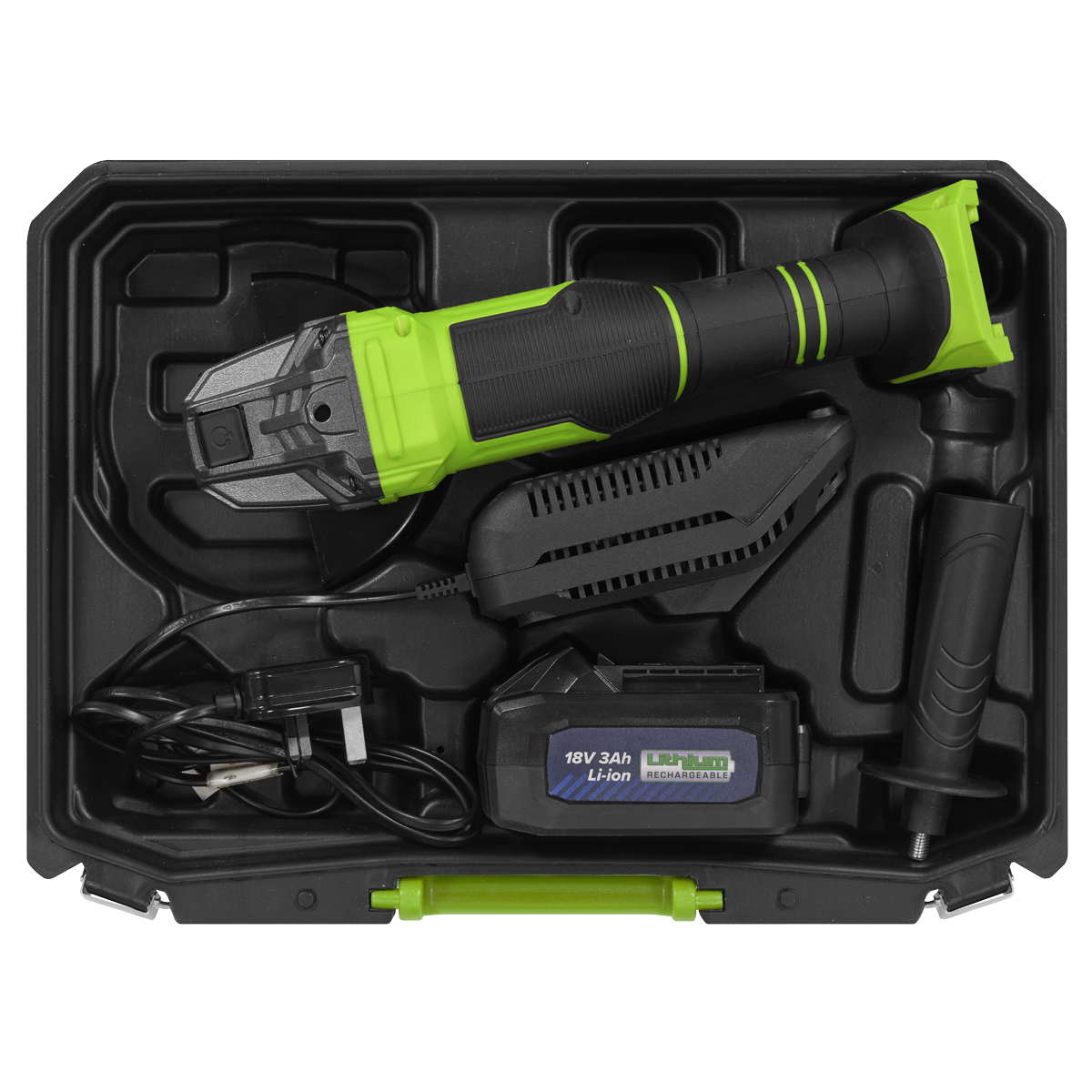 18V 3Ah 115mm Cordless Angle Grinder - Green