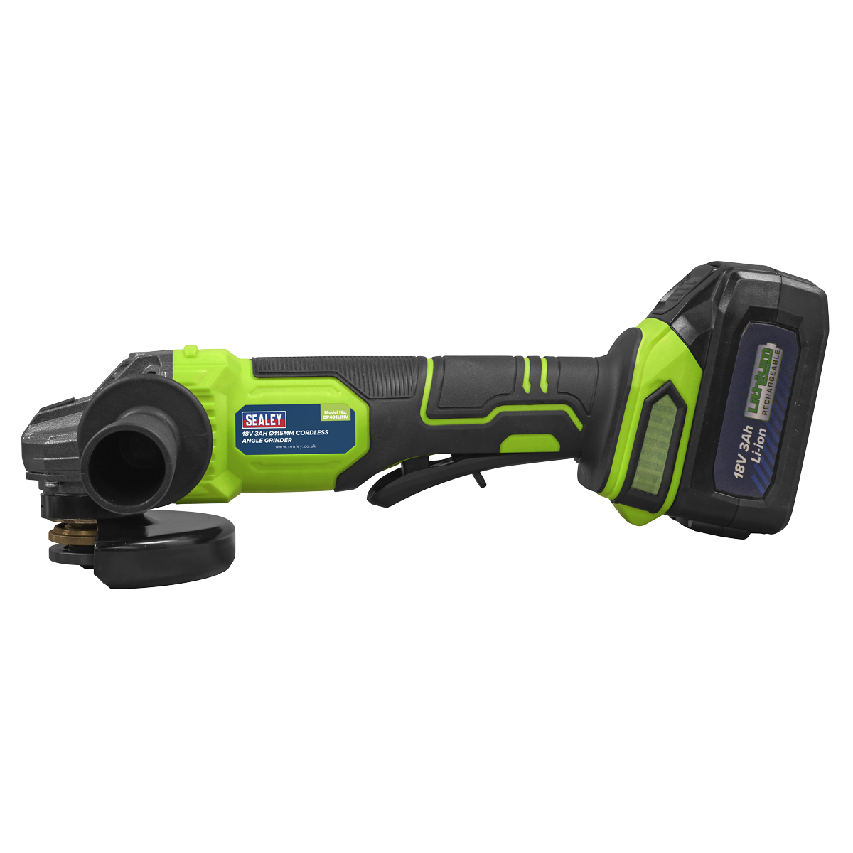 18V 3Ah 115mm Cordless Angle Grinder - Green