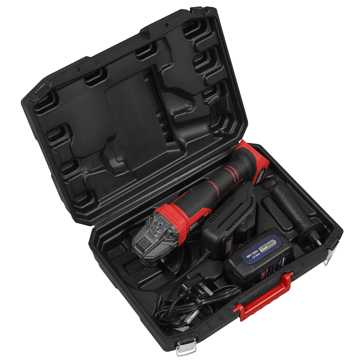 115mm Cordless Angle Grinder 18V 3Ah - Red