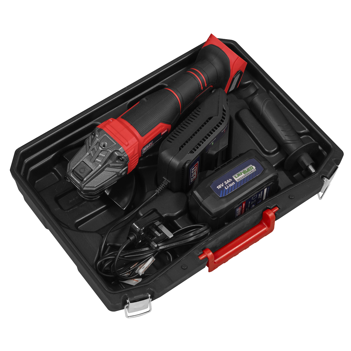 115mm Cordless Angle Grinder 18V 3Ah - Red