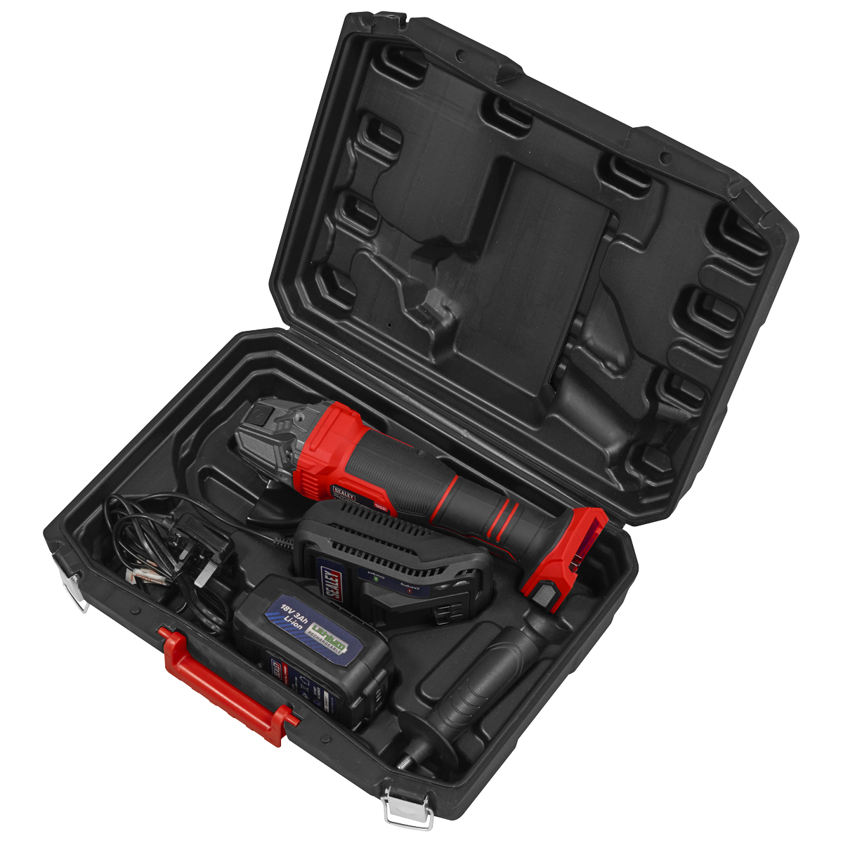 115mm Cordless Angle Grinder 18V 3Ah - Red