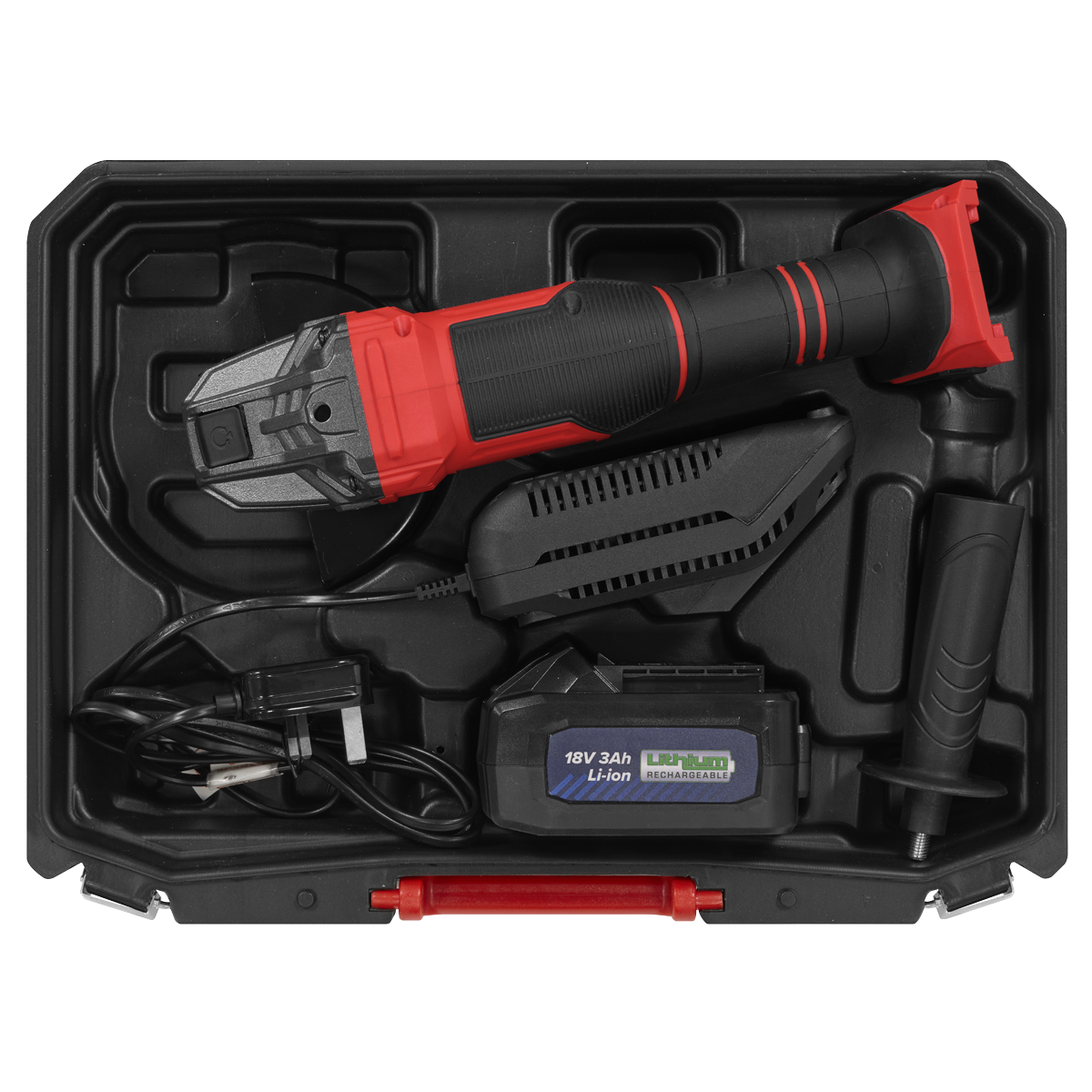 115mm Cordless Angle Grinder 18V 3Ah - Red